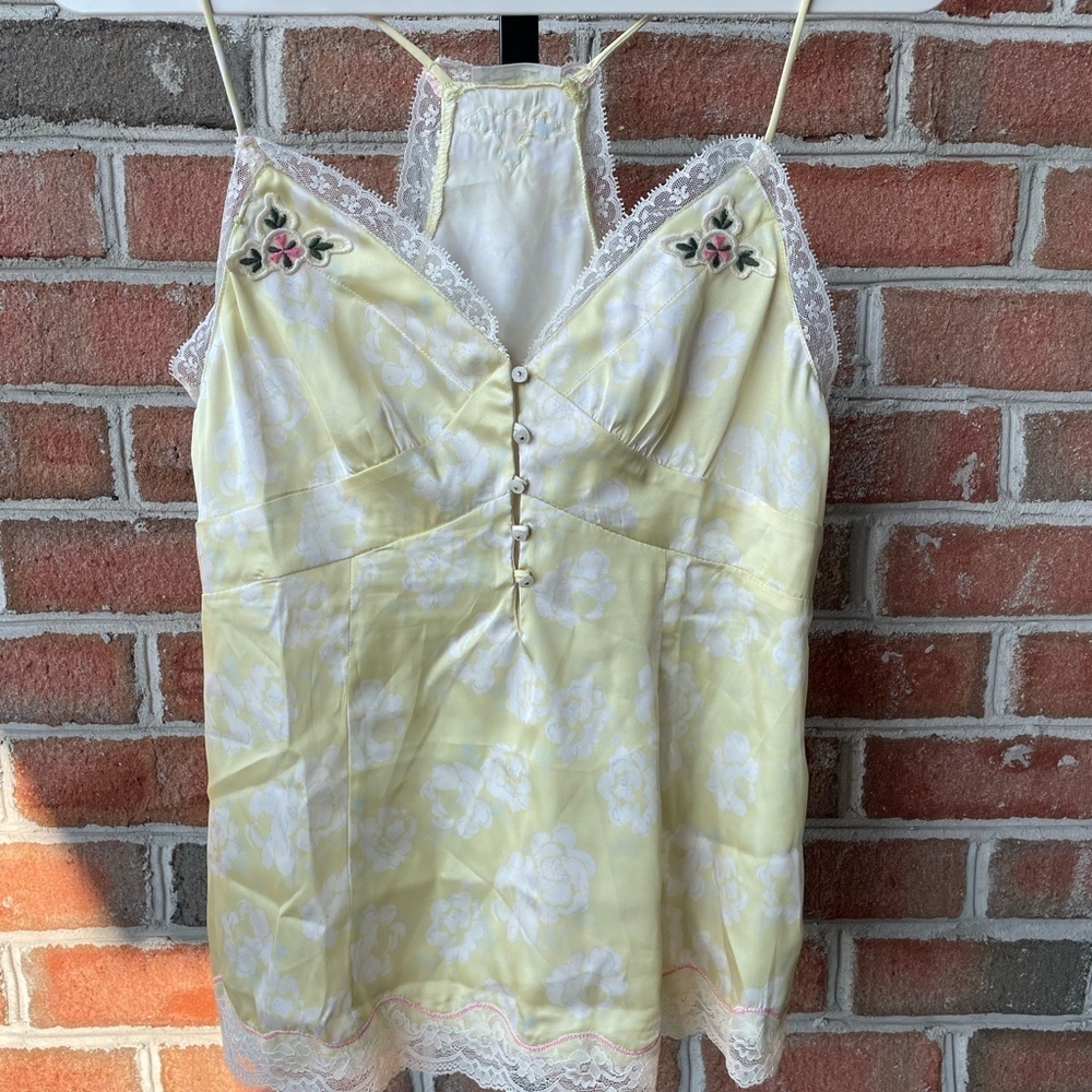 NWT FREE PEOPLE INTIMATELY LEMON CUSTARD EMBROIDERED NIGHT SPECIAL CAMI XS